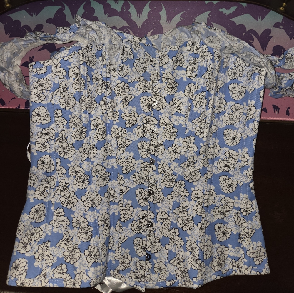Corset Story Floral Blue and White Women's Top